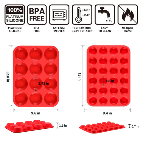 CAKETIME molde silicona magdalena mini 24 cupos ideal para porciones pequeñas