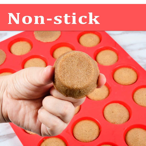 CAKETIME molde silicona antiadherente para magdalenas pequeñas, desmoldeo sencillo.