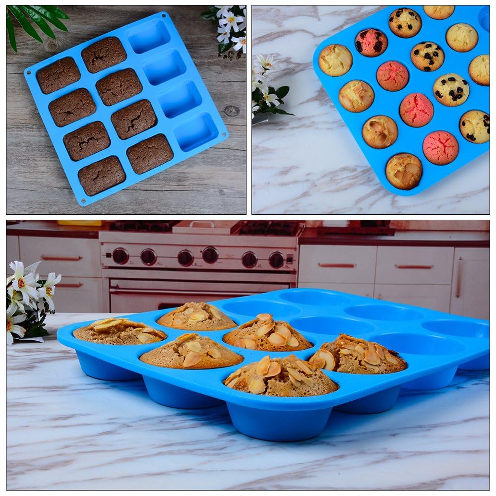 CAKETIME molde silicona muffins 12 cupos para porciones uniformes