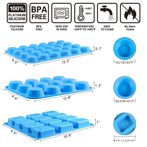 CAKETIME molde silicona para jabón y manualidades, desmolde fácil