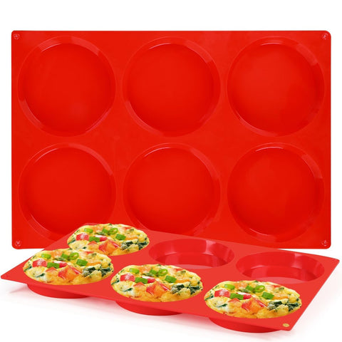 CAKETIME moldes de huevo de silicona jumbo, 4 pulgadas, para desayunos fáciles