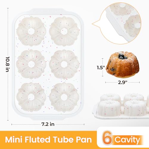 CAKETIME pan mini Bundt con 6 cavidades para porciones individuales.
