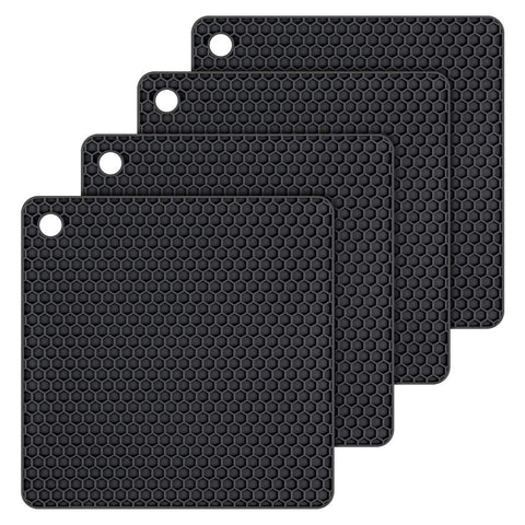 CAKETIME trivet de silicona negro con base antideslizante protege la mesa
