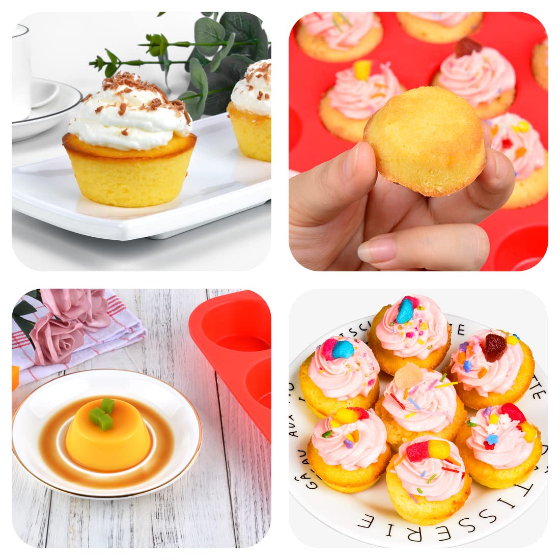 CAKETIME uso múltiple de moldes silicona para mini tartas y postres