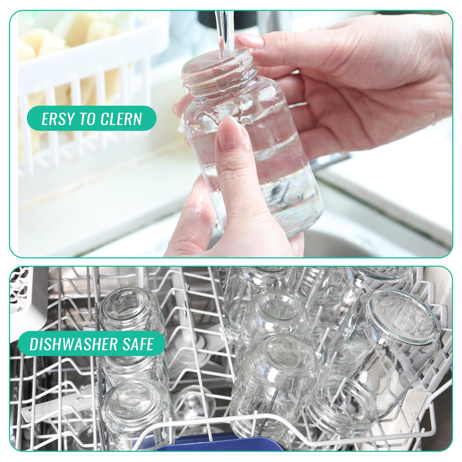 CAKKVDE botella de vidrio 4 oz para zumos y bebidas saludables.
