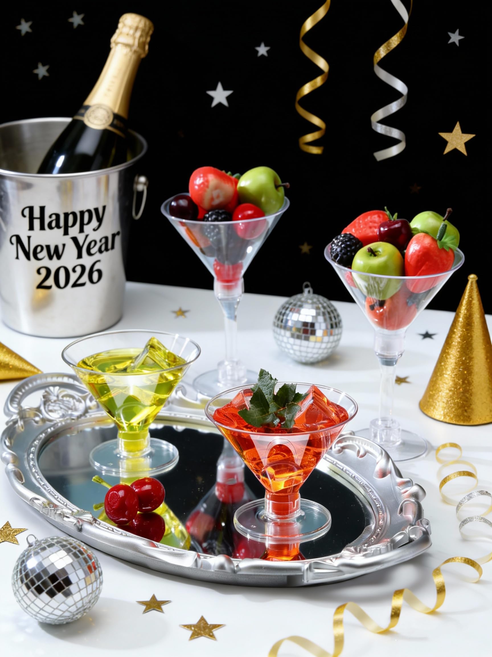 Set CALBODE 40 vasos martini de plástico para eventos y catering.