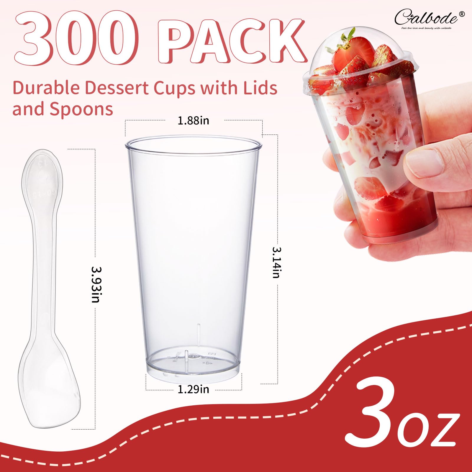 Vaso CALBODE postre transparente, muestra capas y texturas del postre