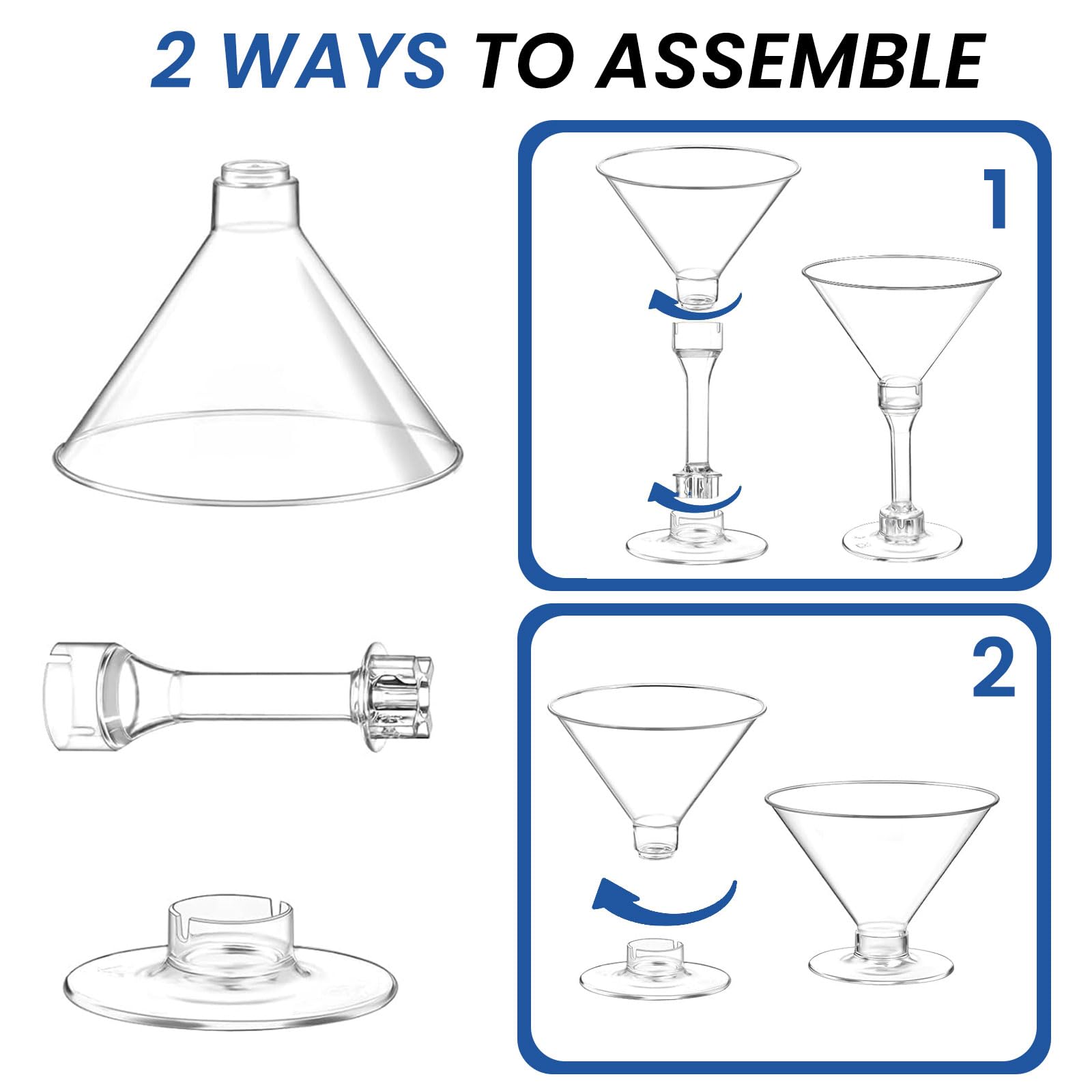 Vasos CALBODE cóctel plástico transparentes para ver el contenido.