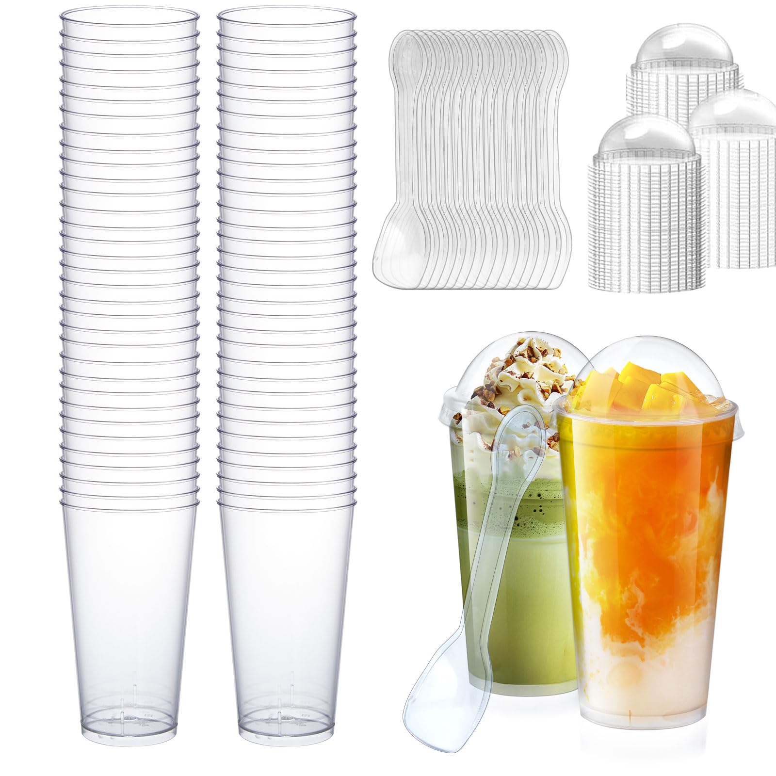 Vaso CALBODE mini postre 3 oz con tapa y cuchara, presentación elegante para catering