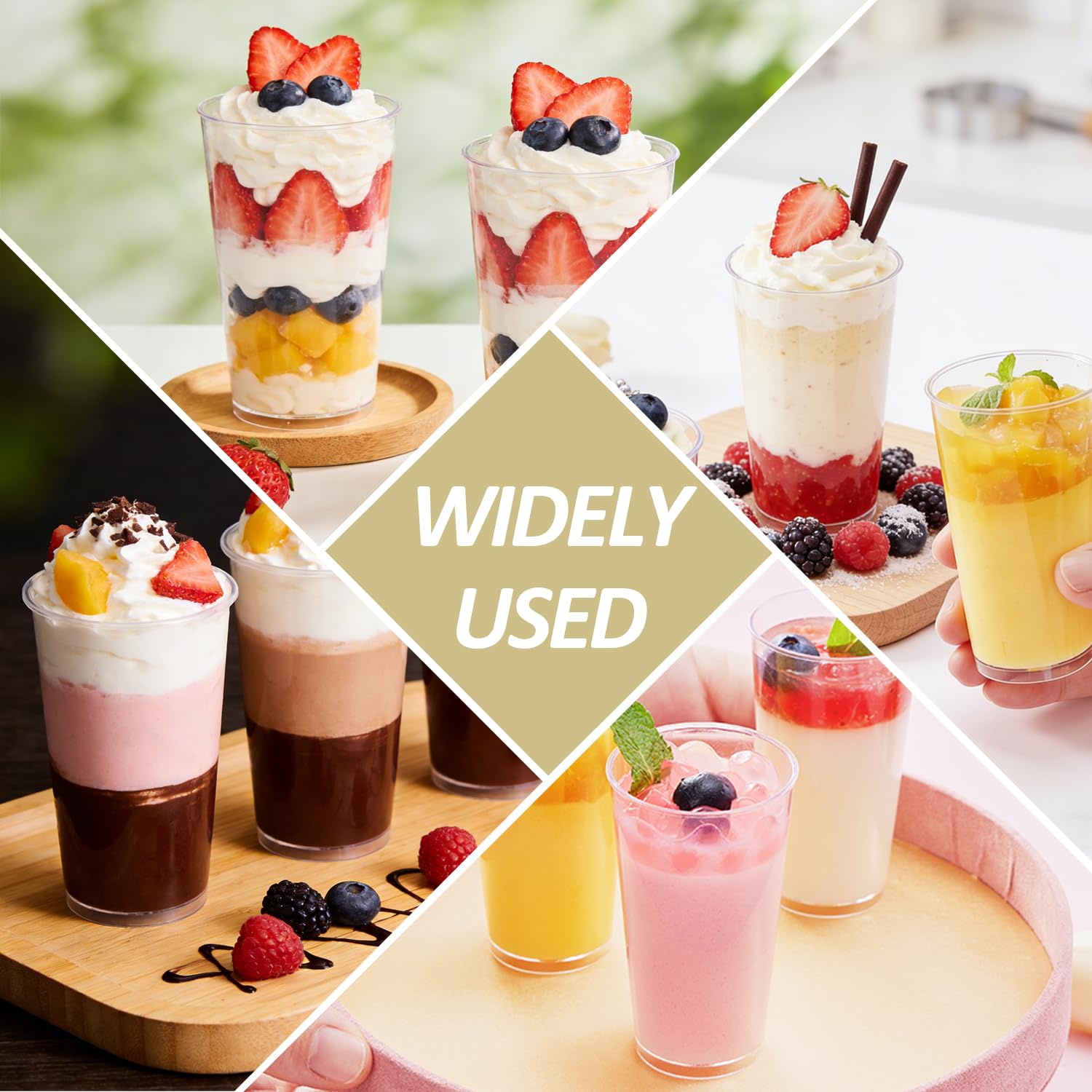 CALBODE vasos postre apilables, ahorro de espacio
