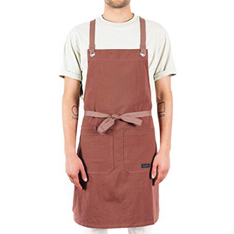 Caldo delantal cruzado, uso profesional para chefs y camareros.