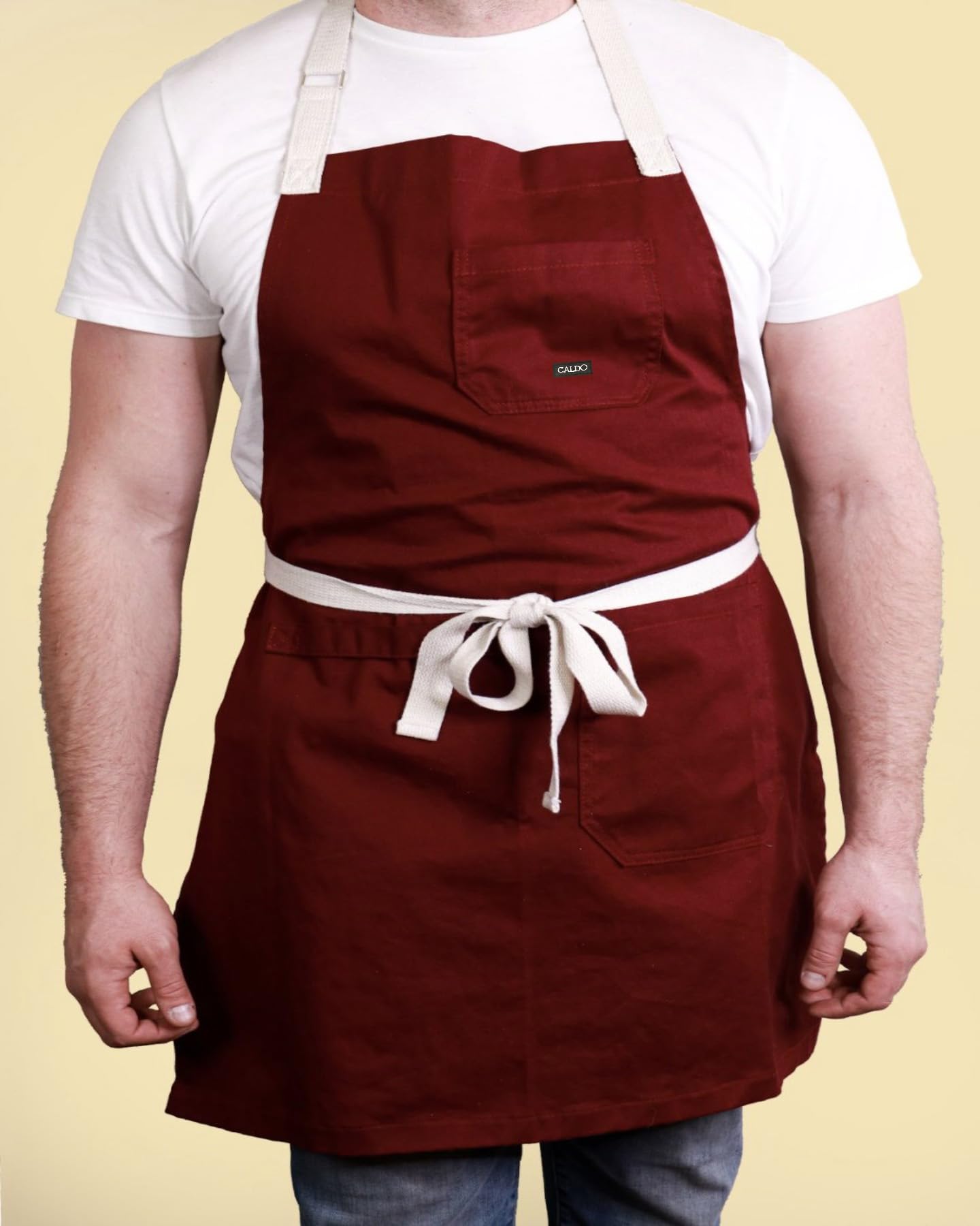 Delantal Caldo de lavado fácil y duradero para uso diario en casa o cocina profesional.