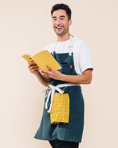 Delantal Caldo de lino, textura suave de lino para absorber derrames