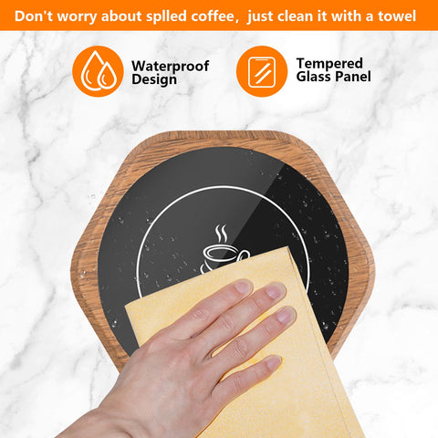 Diseño con contacto de la base para tazas planas y estables.