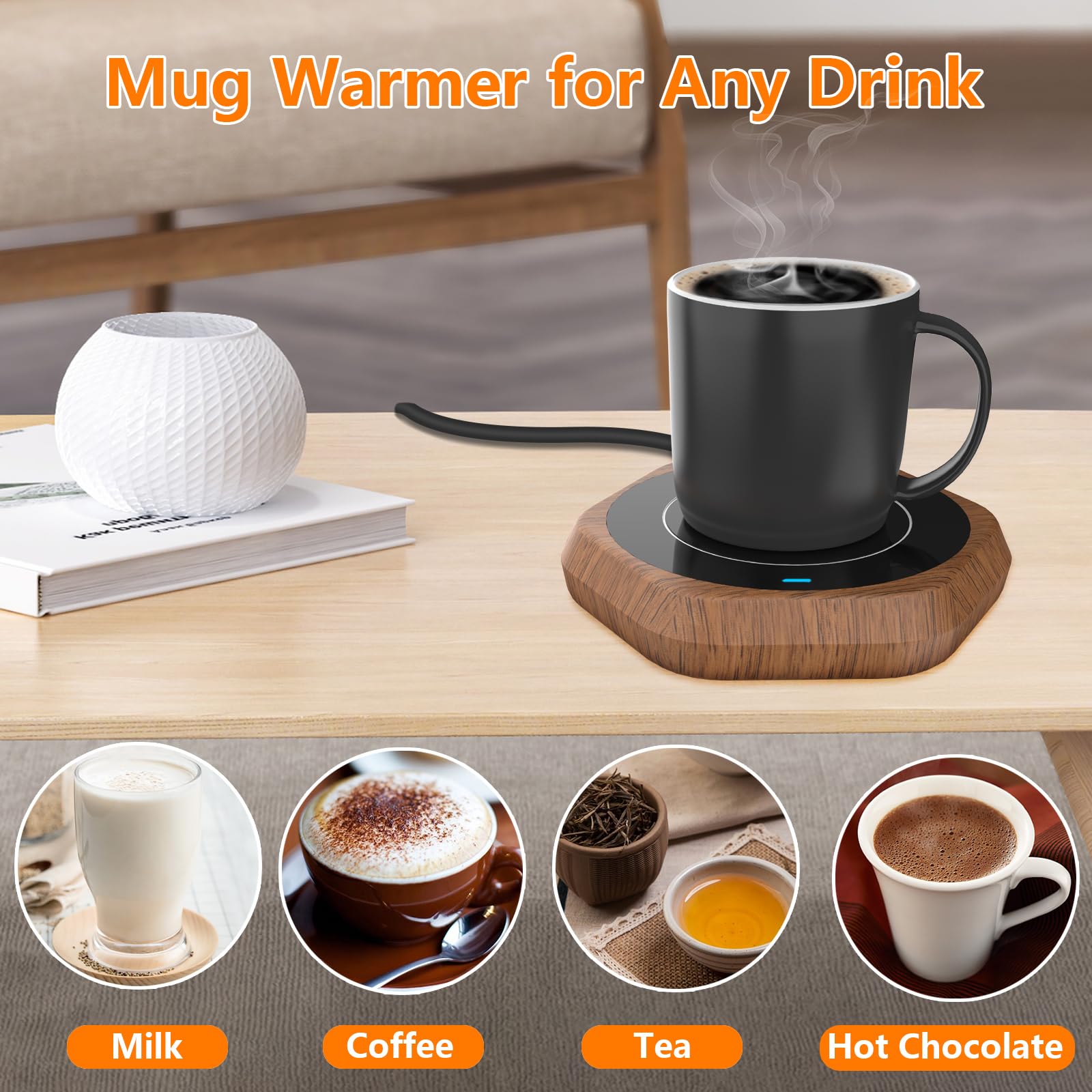 Termostato ajustable a 55℃ para mantener bebidas a temperatura constante.
