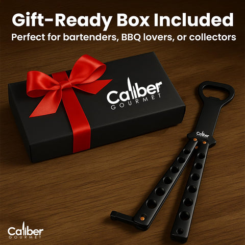 Caliber Gourmet abrelatas cuchillo mariposa accesorio bar: complemento útil
