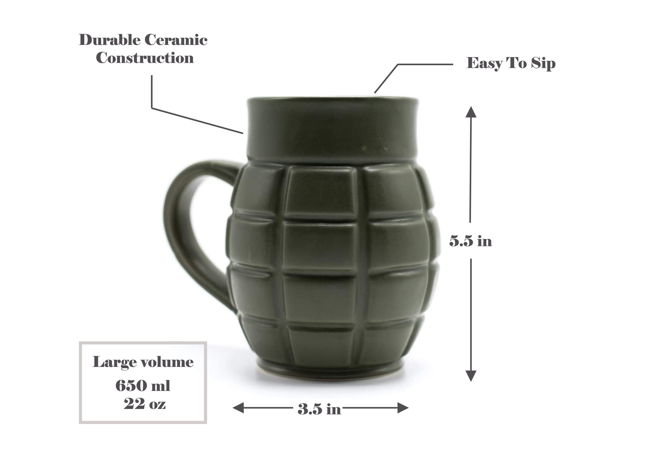 Caliber Gourmet Taza de 400 ml, práctica para casa o camping.