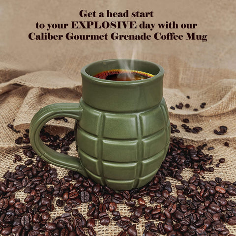 Caliber Gourmet Taza cerámica con efecto granada, ideal como regalo novedoso.