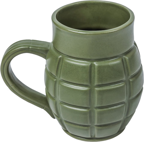Caliber Gourmet Taza Granada Verde Exterior, mantiene bebidas calientes con estilo táctico.