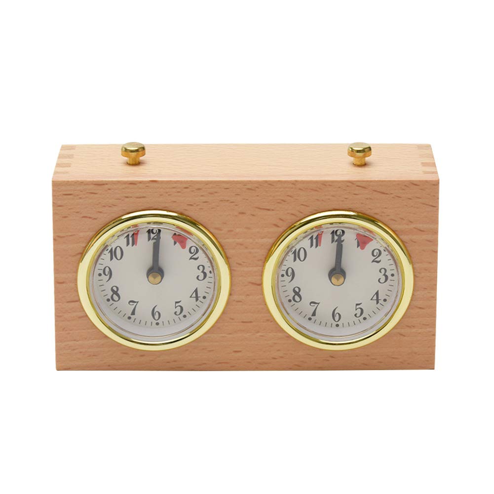 CALIDAKA reloj ajedrez mecánico frente, diseño clásico para partidas sin baterías.