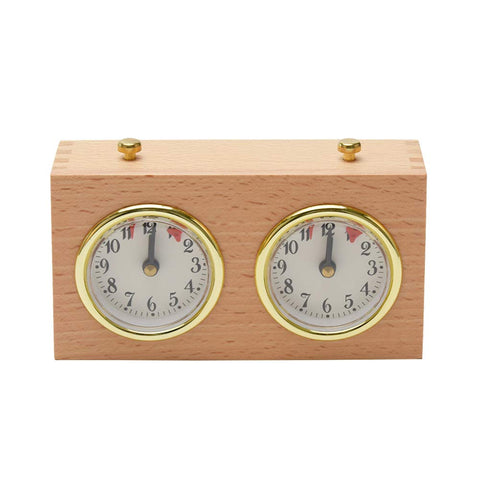 CALIDAKA reloj ajedrez mecánico frente, diseño clásico para partidas sin baterías.