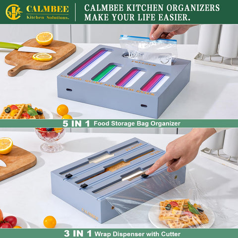 Calmbee organizador de cocina en gris, compacto y eficiente para la encimera.