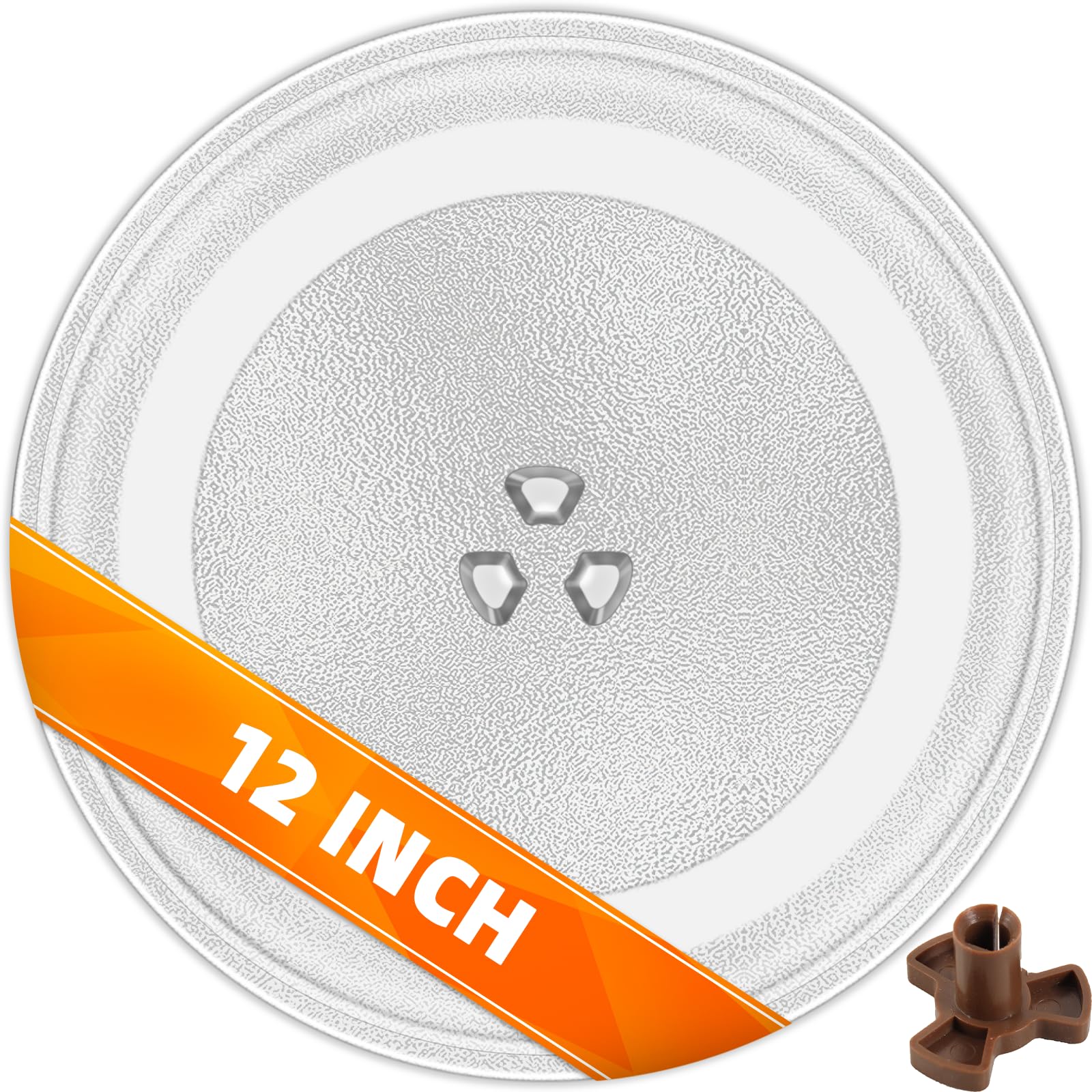 CALPALMY plato de vidrio para microondas de 12 pulgadas, compatible y seguro para alimentos.
