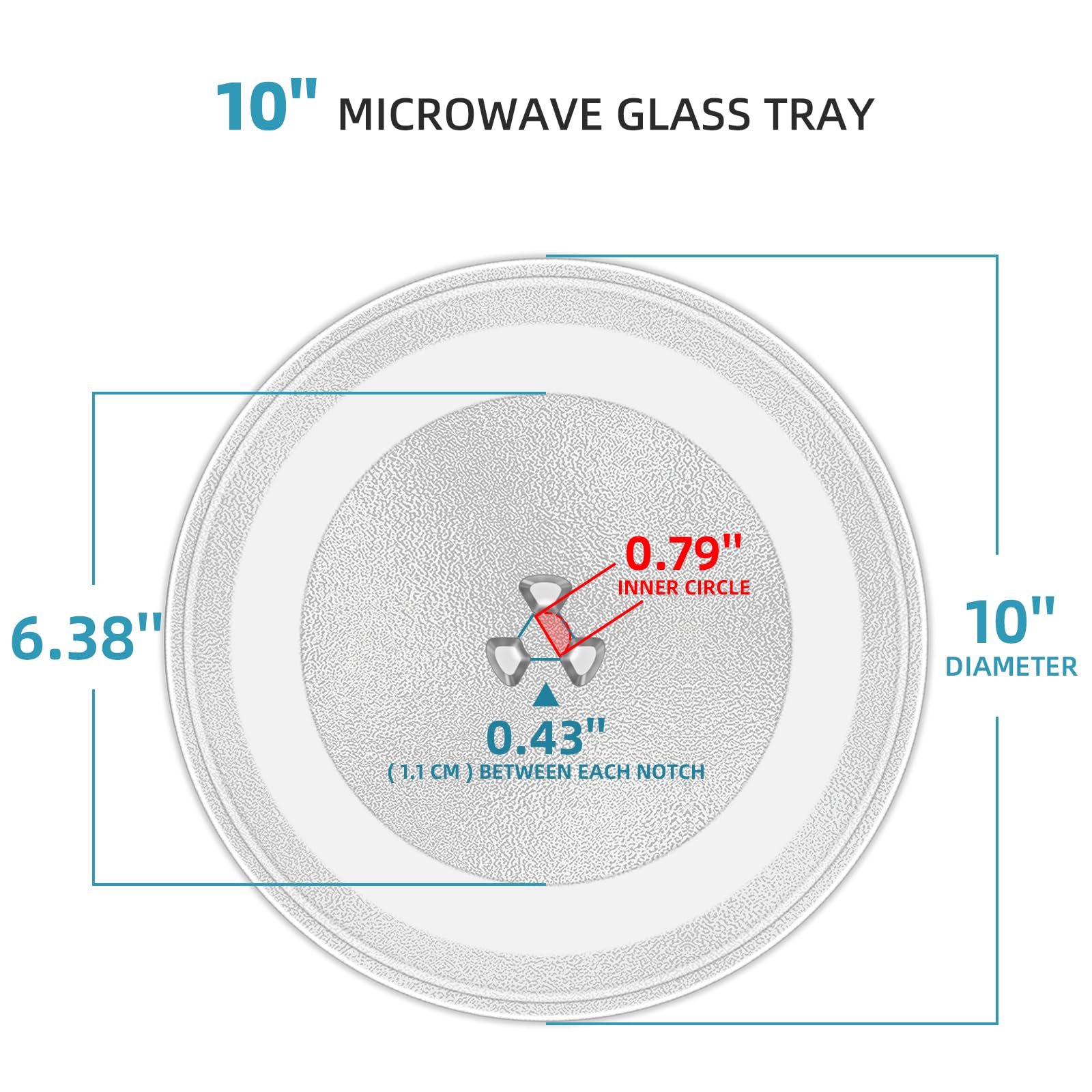 CALPALMY plato de vidrio microondas compatible con Whirlpool, reemplazo fiable