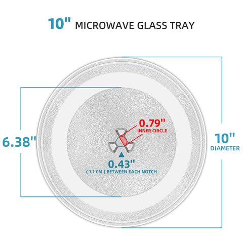 CALPALMY plato de vidrio microondas compatible con Whirlpool, reemplazo fiable