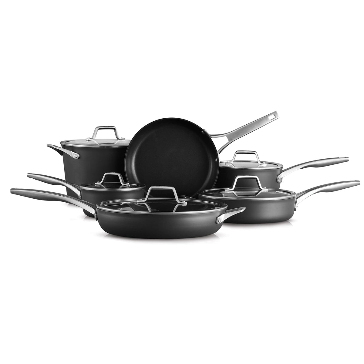 Calphalon Premier: conjunto de 11 sartenes y ollas para cocina versátil sin pegar.