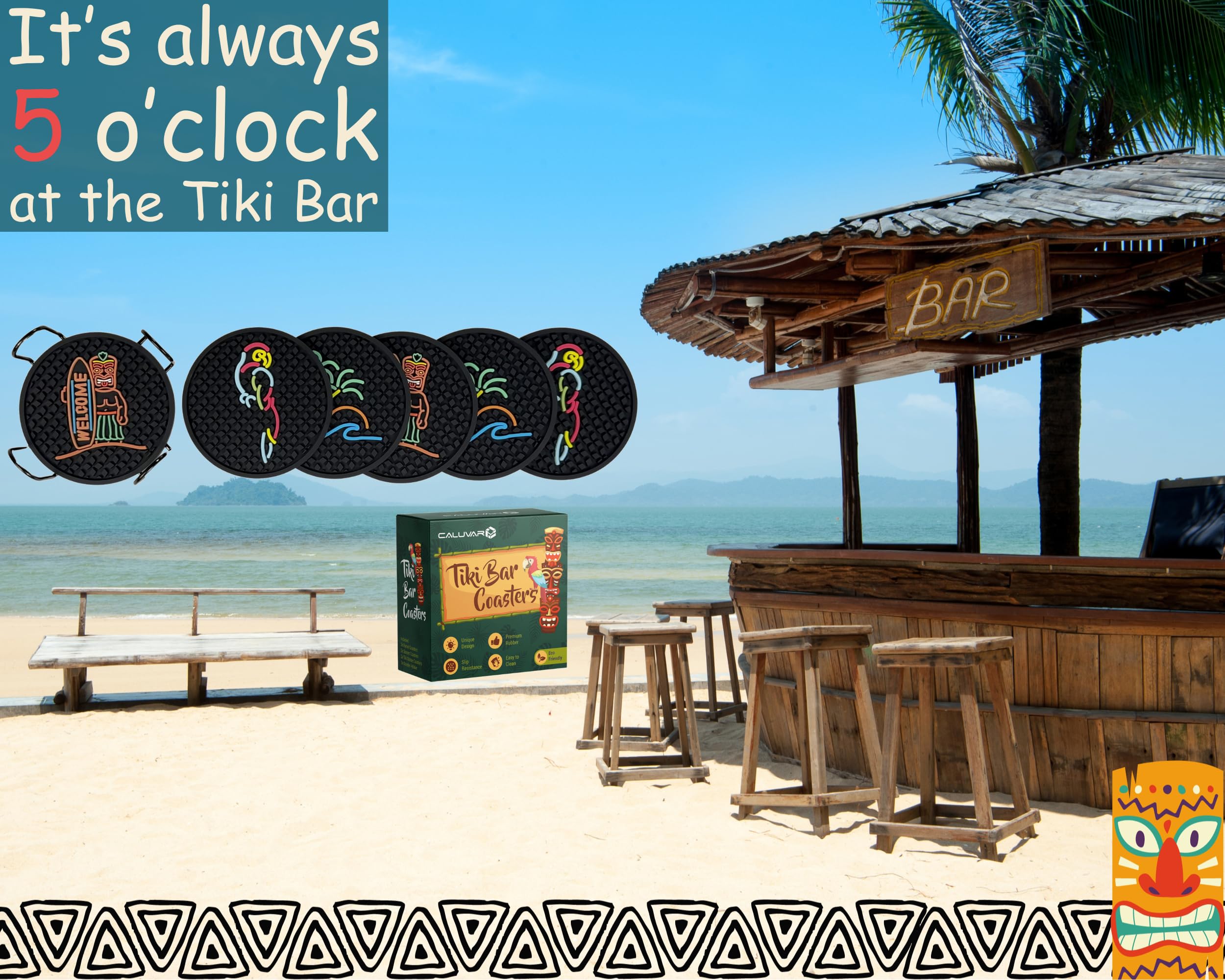 caluvar ambiente bar tiki exterior invita a socializar.