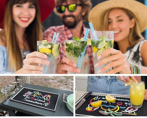 Caluvar bar-mat accesorio aloha, añade estilo tropical a tu barra.