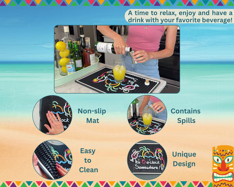 Caluvar bar-mat decoracion tiki hawaiiana para ambientes temáticos.