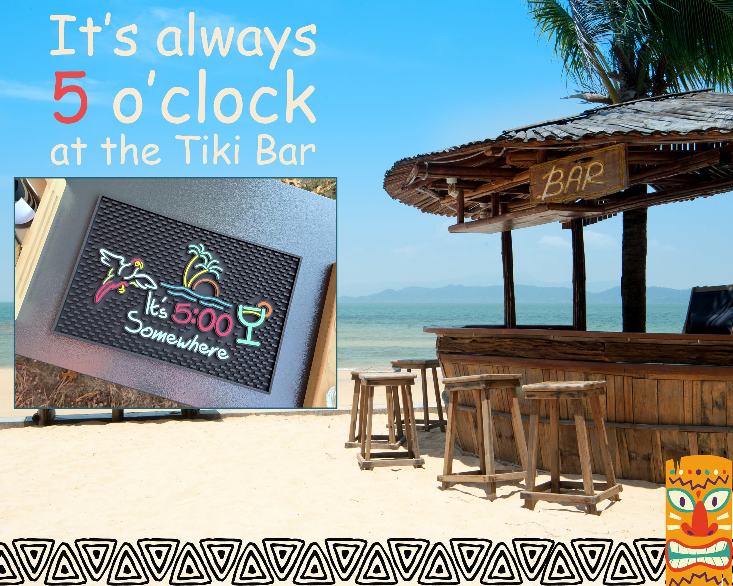 CALUVAR accesorios para exterior de barra tiki, ideal para fiestas al aire libre.