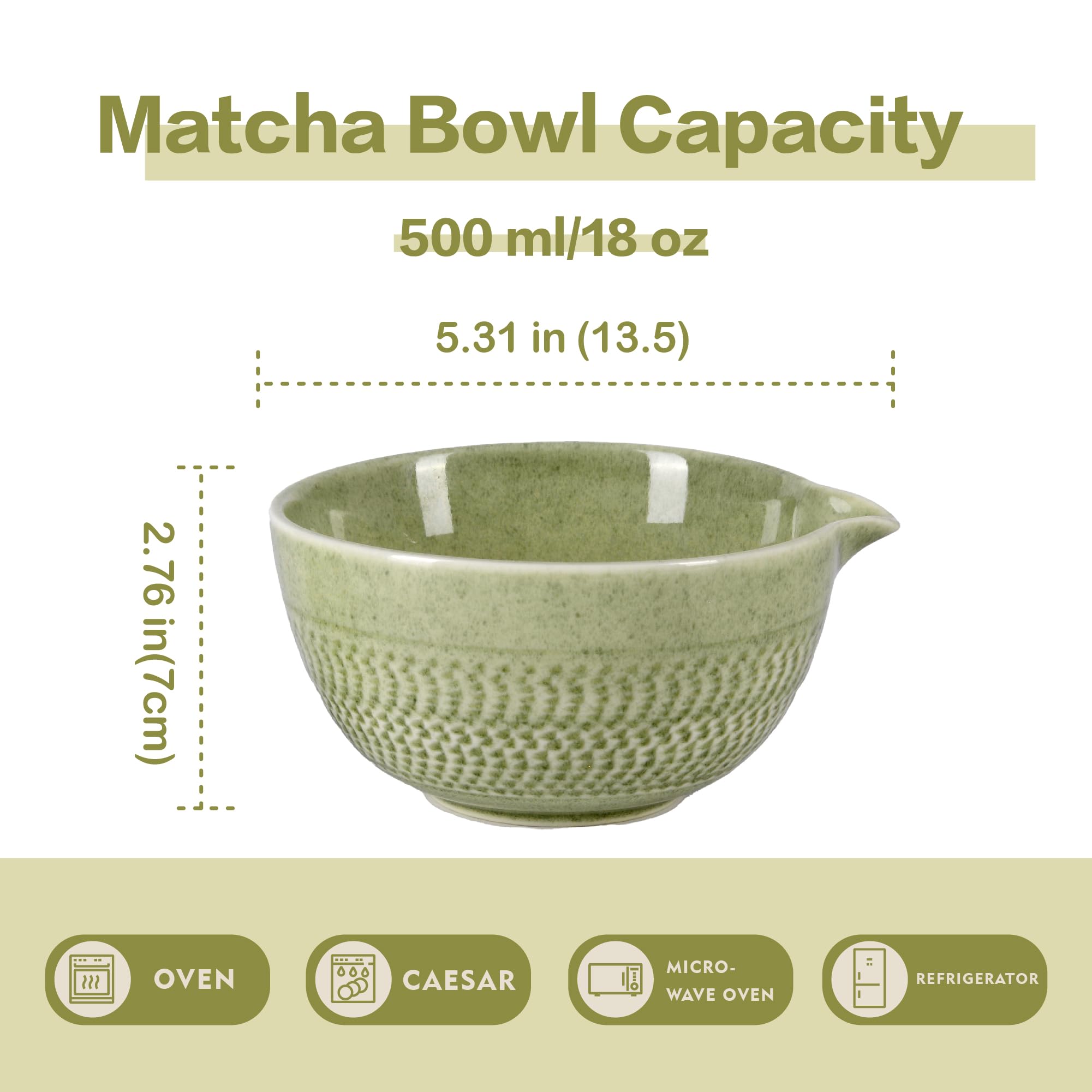 CAMATET Matcha Bowl, capacidad de 500 ml para batir y servir