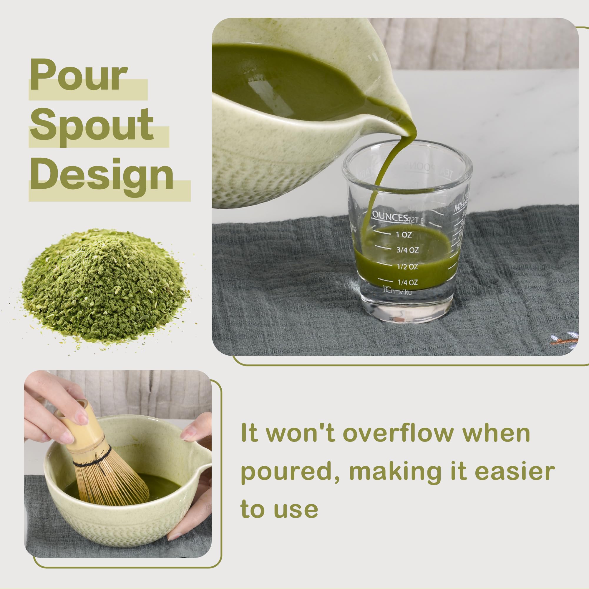 CAMATET Matcha Bowl, cerámica de alta temperatura y duradera