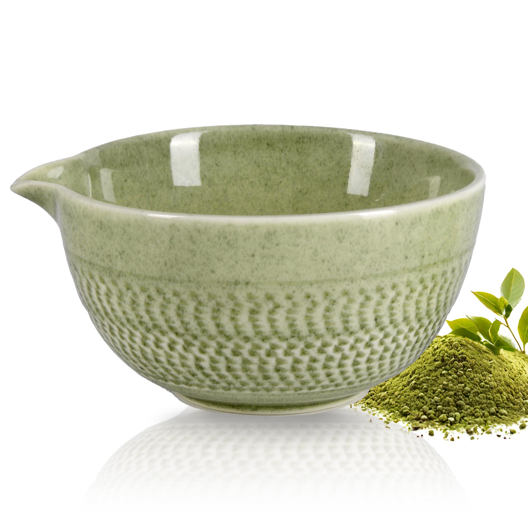 CAMATET Matcha Bowl con vertedor, vertido limpio para tu té