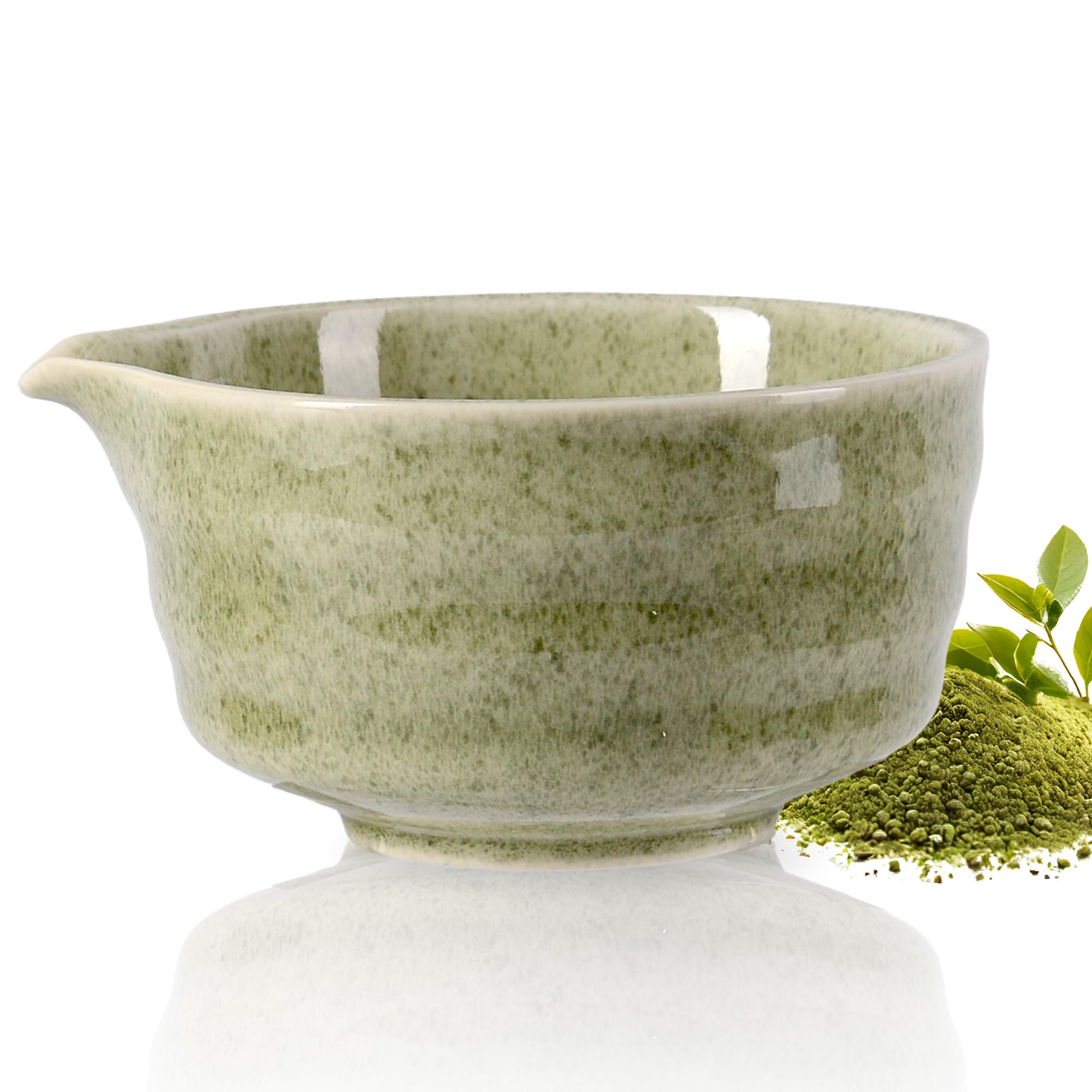 CAMATET tazón de matcha con vertido para verter sin goteos.