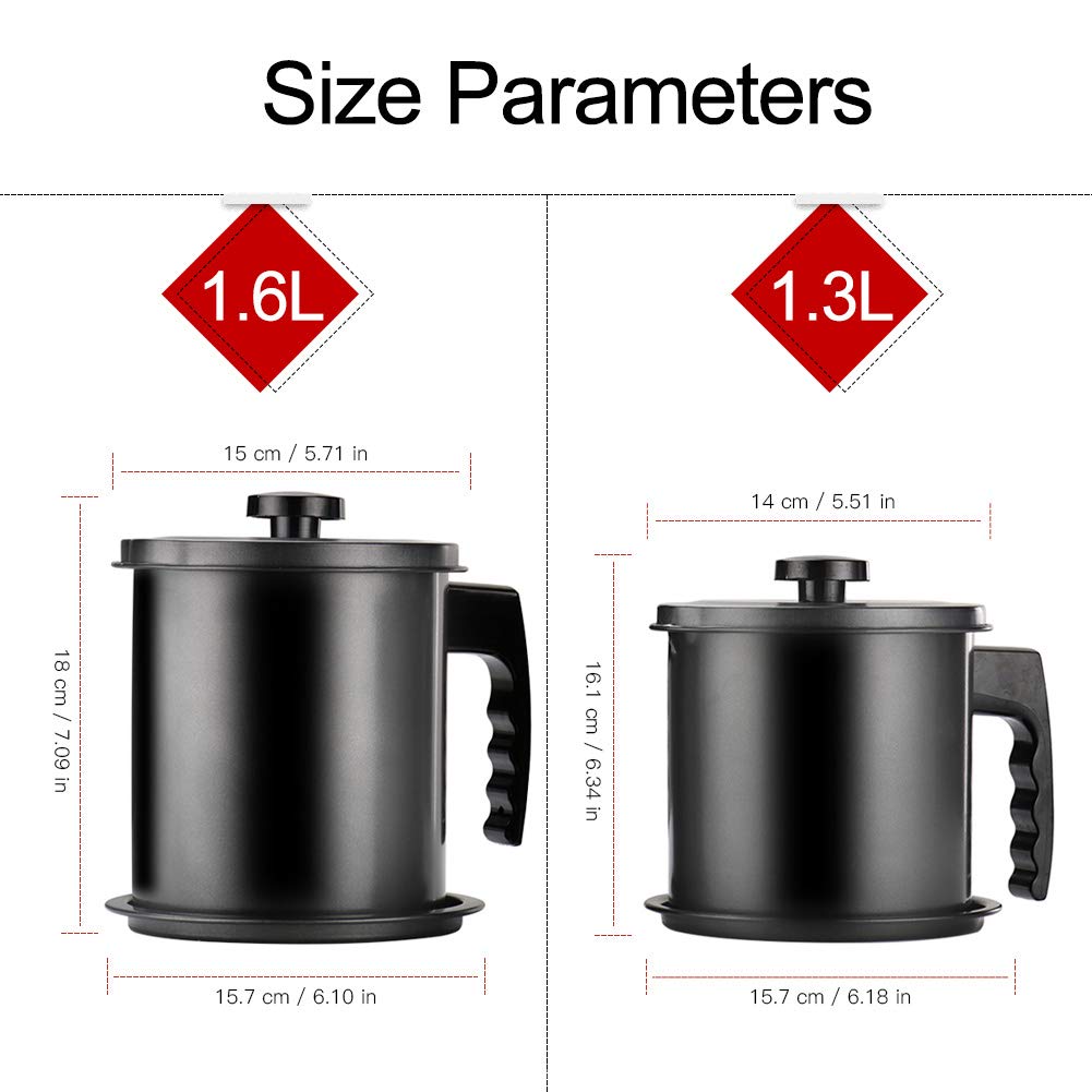 Contenedor grasa Cambom 1.6L, gran capacidad para reutilizar aceite.