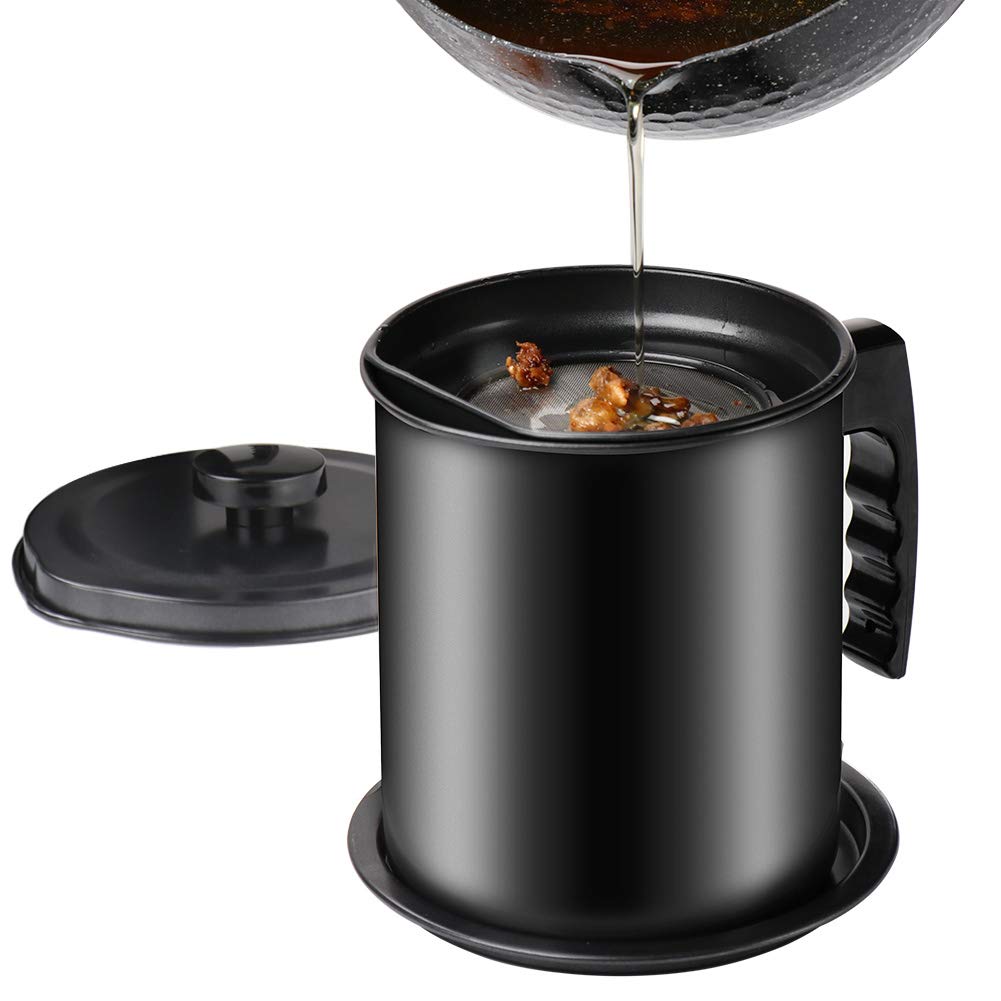Cambom contenedor de grasa para tocino con tapa, almacenamiento limpio de aceite.