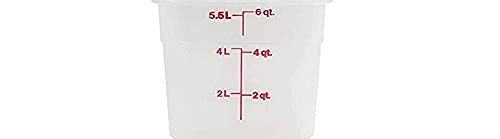 Cambro contenedor traslúcido 6 qt con tapa ideal para almacenar y transportar alimentos