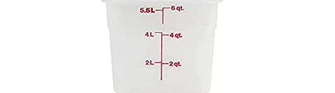 Cambro contenedor traslúcido 6 qt con tapa ideal para almacenar y transportar alimentos