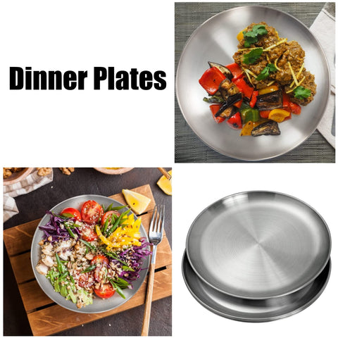 CAMBUY plato acero inoxidable para picnic y camping de 9 pulgadas
