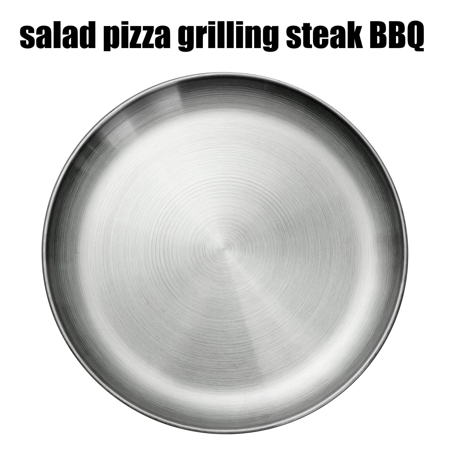 CAMBUY plato acero inoxidable 9 pulgadas diseño higienico y facil de limpiar