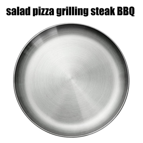 CAMBUY plato acero inoxidable 9 pulgadas diseño higienico y facil de limpiar