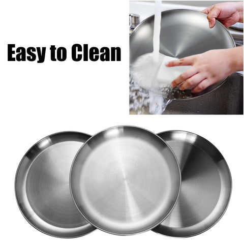 CAMBUY plato acero inoxidable 9 pulgadas para barbacoas y cenas al aire libre