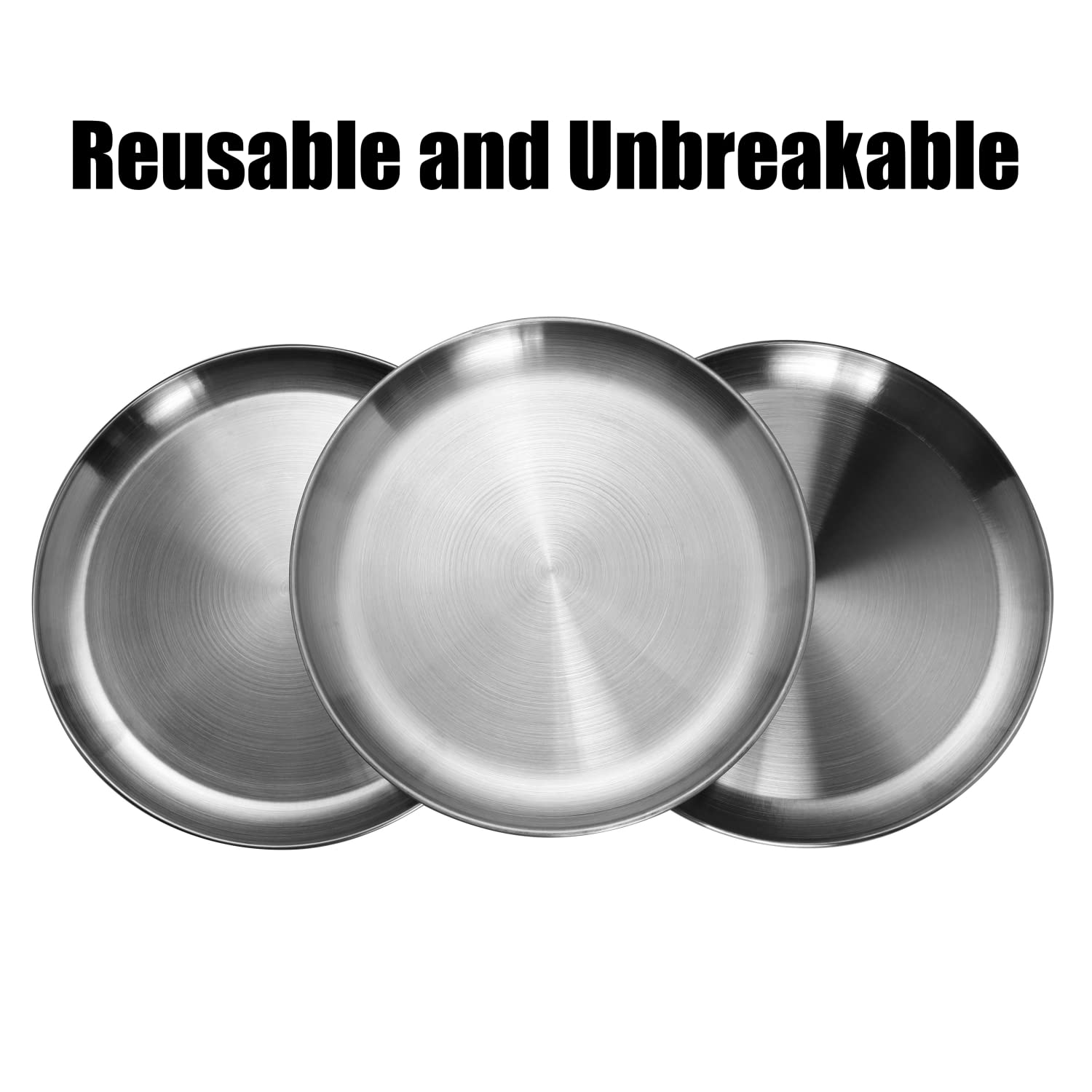 CAMBUY platos acero inoxidable 9 pulgadas seguros para alimentos y sin olores