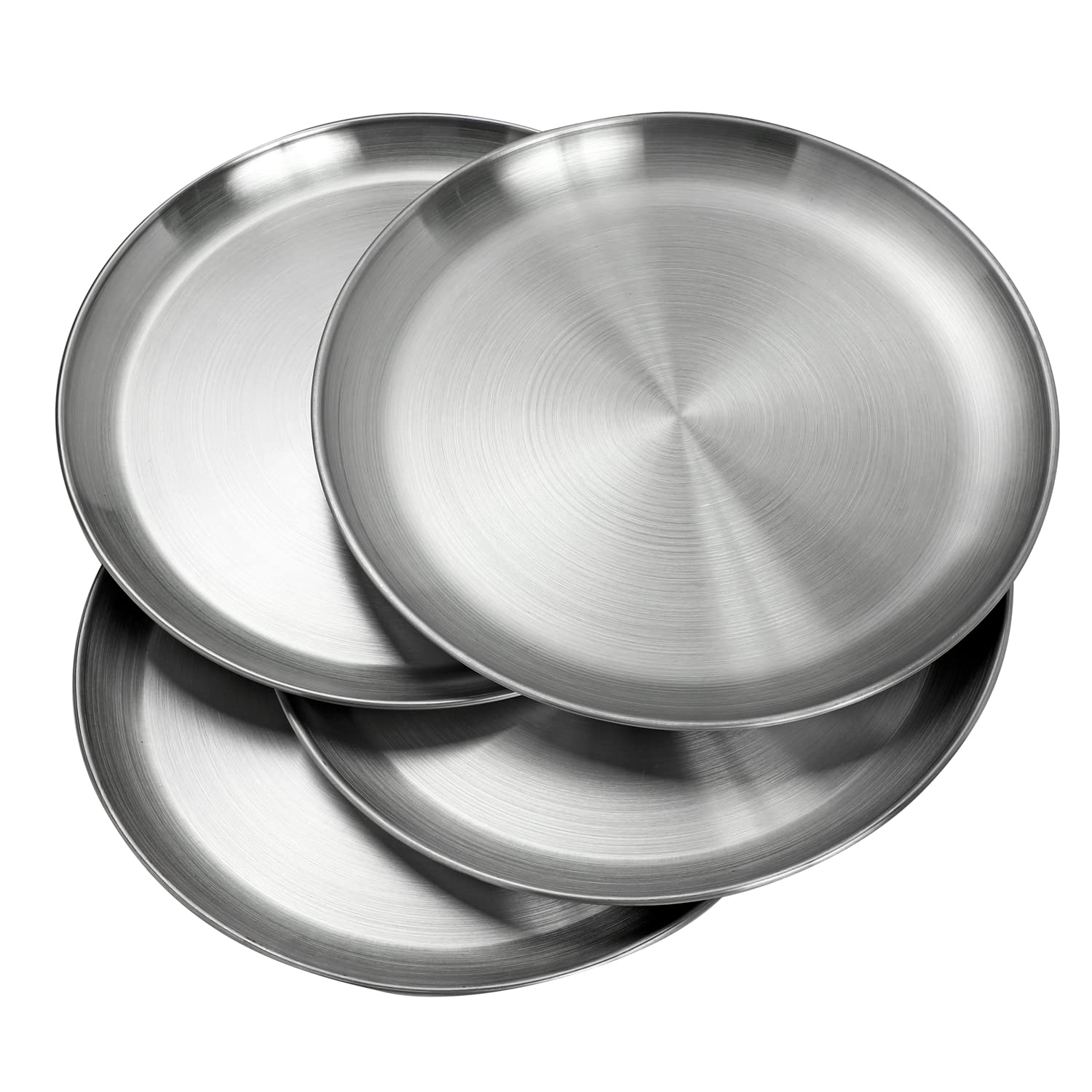 CAMBUY plato acero inoxidable 9 pulgadas, ideal para ensaladas y porciones