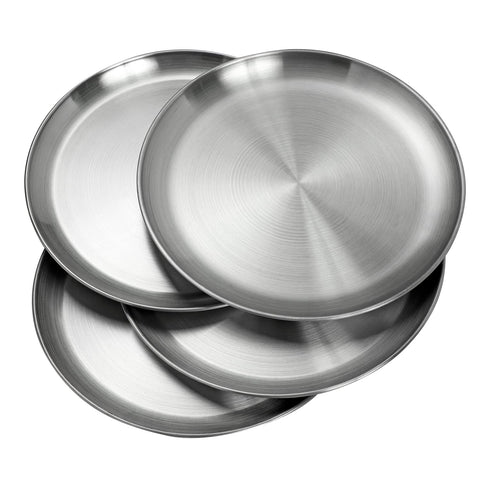 CAMBUY plato acero inoxidable 9 pulgadas, ideal para ensaladas y porciones