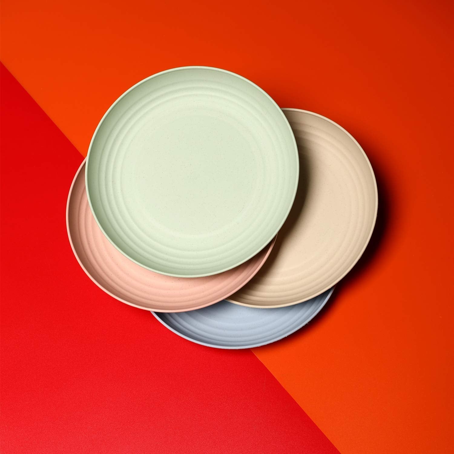 CAMBUY platos de paja de trigo 8 pulgadas, colores variados para fiestas y reuniones